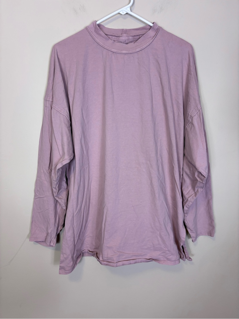 Free People We The Free Oversized Long Sleeve Tee - Light Mauve Medium